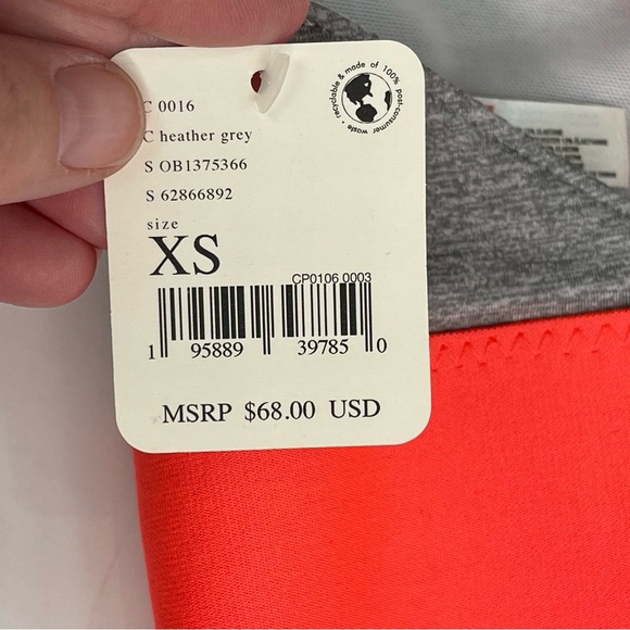 Free People Just Breathe Colorblock Sports Bra Heather Grey XS - Picture 5 of 10